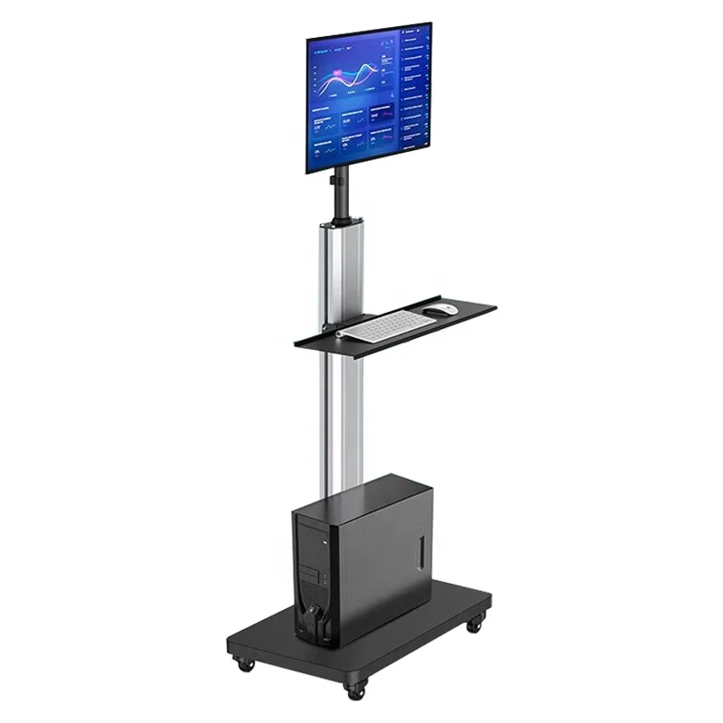 Manual ABS Plastic +Aluminum Alloy Modern Style Hospital Trolley Medical Mobile Workstation For Hospital