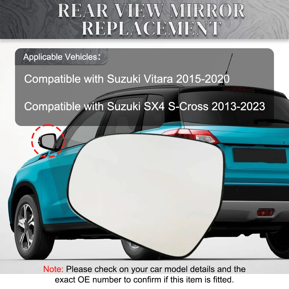 Auto-Seitenheizungs-Rückspiegelglas links/rechts für Suzuki Vitara 2015 2016 2017 2018 2019 2020 SX4 S-Cross 2013–2023 – Detail 8
