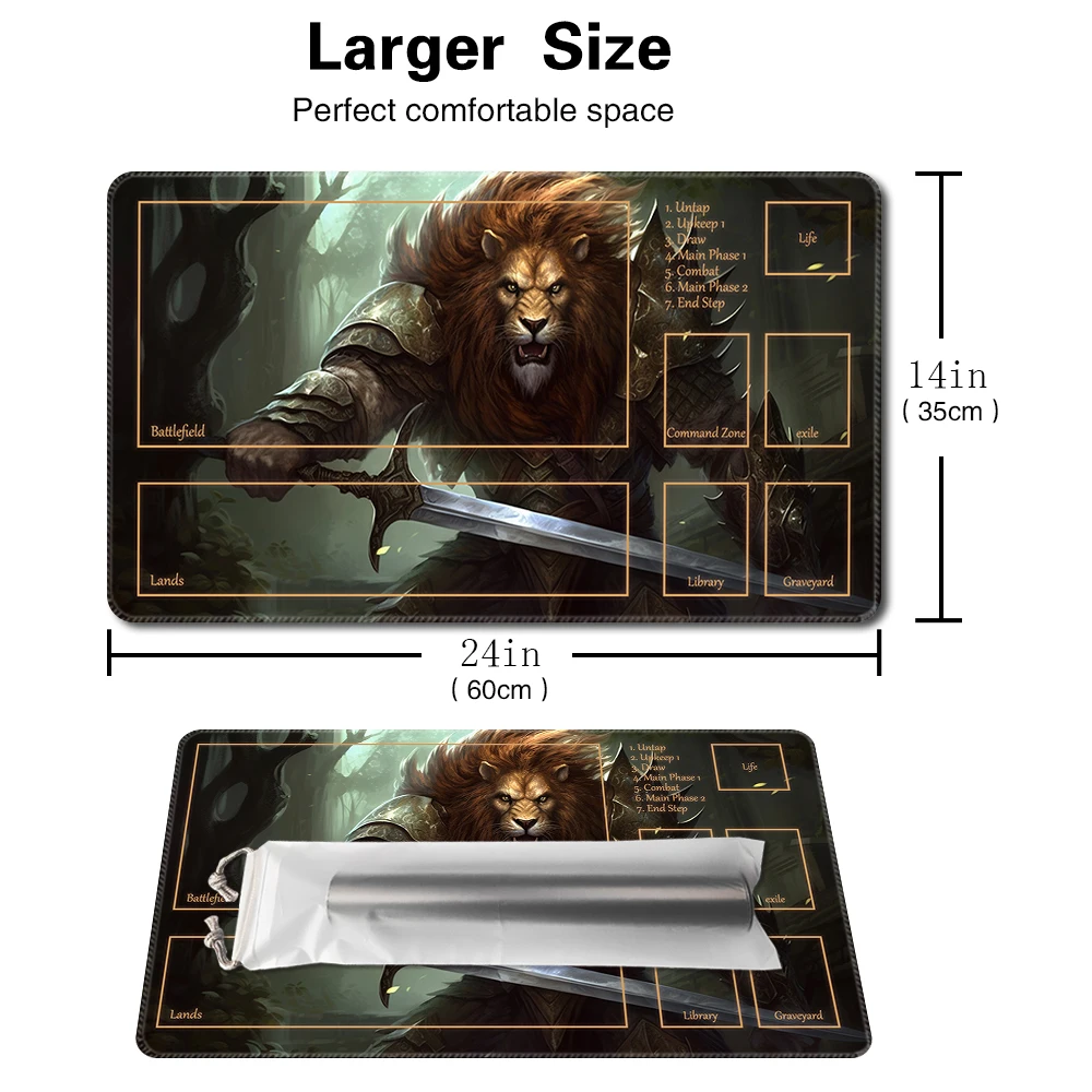 Lionus- Board Game TCG Playmat Table Mat Game Size 60X35 CM Mousepad Compatible for MTG CCG