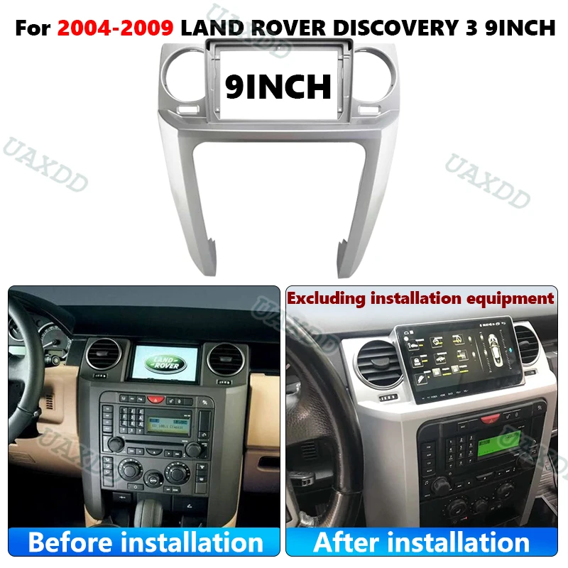 Dashboard Kit Panel 2Din Car For 2004-2009 Land Rover Discovery 3 Multimedia Center Interior CD 9INCH Radio Android Frame Fascia