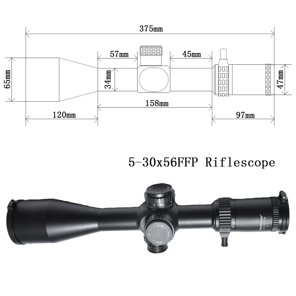 Visionking Fast Focus 5-30x56 FFP Riflescope 34mm Tube IR Illumination Long Range Tactical Shooting Side Focus HD Optical Sight