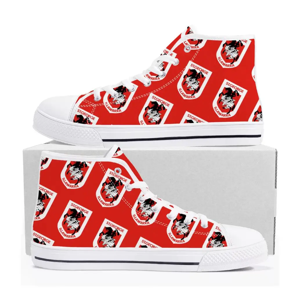 St.George Illawarra Dragons  Australian Rugby High Top High Quality Sneakers Mens Womens Teenager Canvas Sneaker Casual DIY Shoe