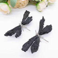 1PC Natural Black tourmaline Dragonfly Crystal Stone spar crafts Butterfly Handmade Reiki Healing Home Decoration Chakra Gift