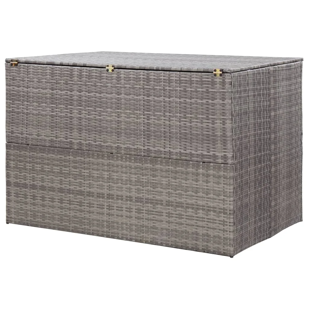 vidaXL Garden Storage Box Grey 150x100x100 cm Poly Rattan Household storage collection appliances/boxes