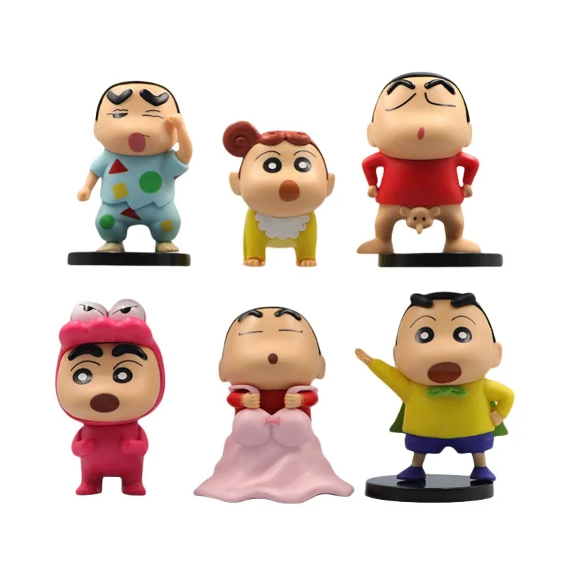 Crayon Shin-chan 6 Kinds Funny Daily Life Shin-chan Dynaman  Action Figurine Desk Collectible Anime Model Toys Figures Gift 9cm