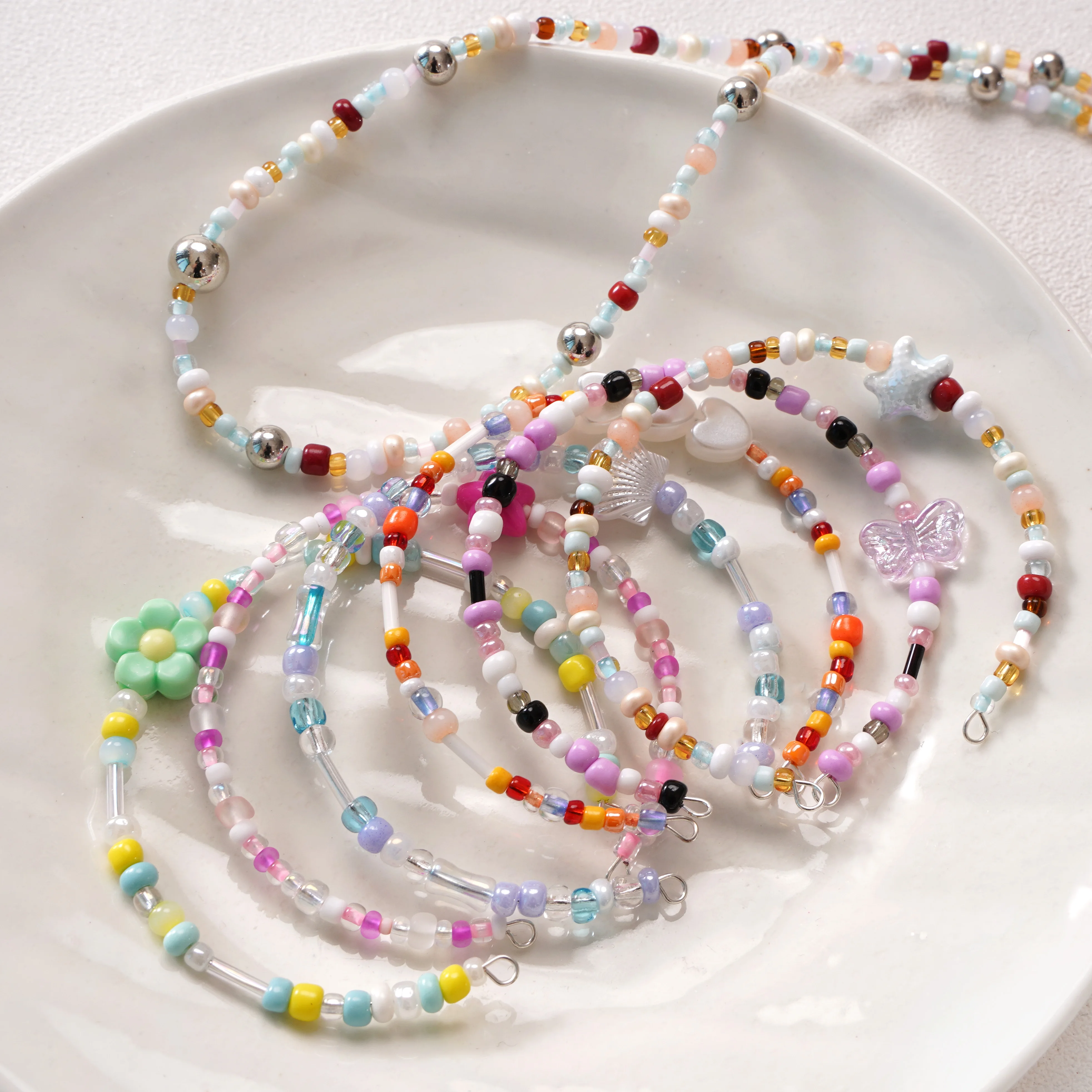 Manik-manik Kaca Campuran Warna 20g, Manik Spacer Lepas Untuk Perhiasan Buatan Tangan, Gelang, Rantai Ponsel, Kerajinan, Perlengkapan Pembuatan