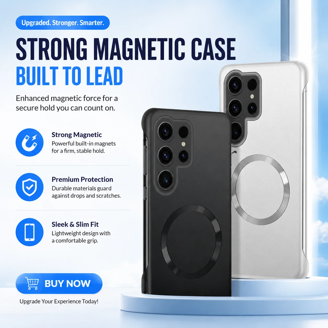Slim Non-Slip Magnetic Cases for Samsung Galaxy S25 Ultra 5G Metal Paint Non-Slip Covers S25Ultra Borderless Skin-friendly Armor