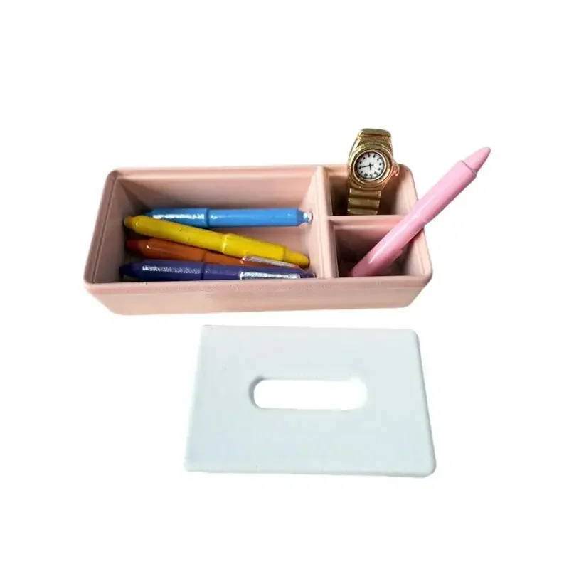 

1 Piece 1/12 Dollhouse Miniature Tissue Box Storage Box Stationery Mini Model Scene Doll Accessories DIY Decoration