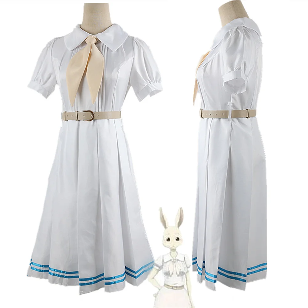 Anime Beastars White Dress Haru Cosplay Costume White Rabbit Haru JK Uniform Dress for Woman Girls Hallowmas Party Costume