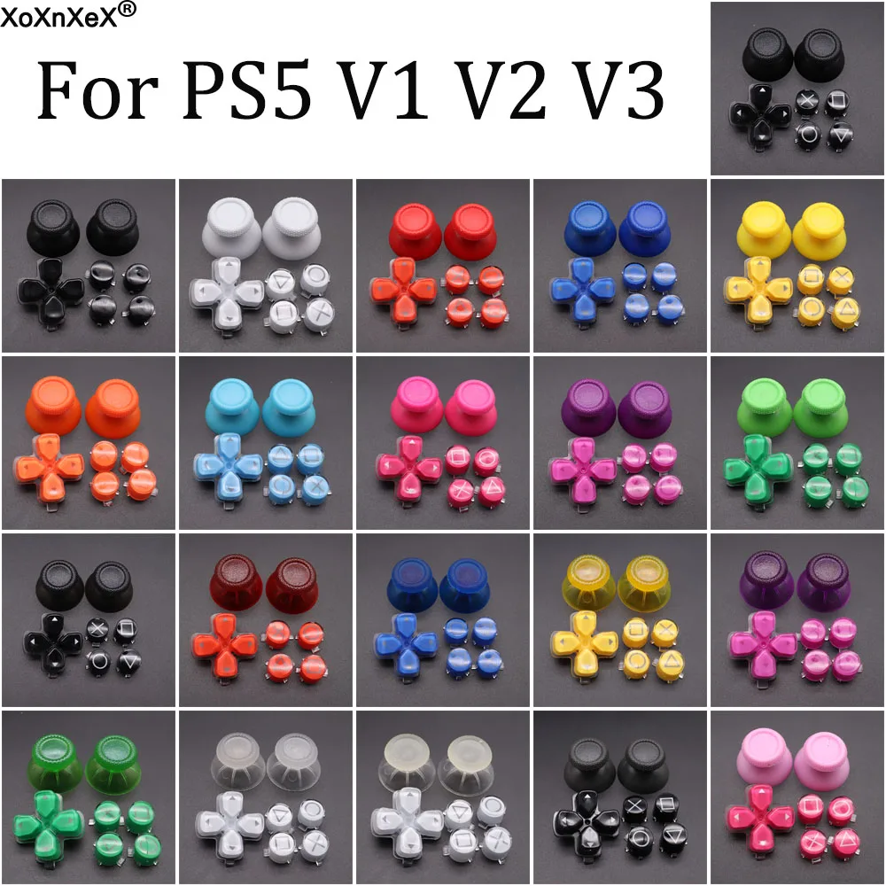 1Set For PS5 Direction Function Key Buttons Replacement Plastic Crystal Buttons Caps Mushroom Game Head Rocker