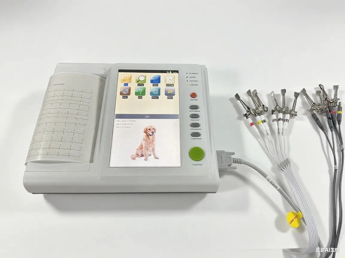Machine: Handheld Digital Electrocardiograph for Dog Heart Monitoring & Care Portable 12-Lead 12-Channel