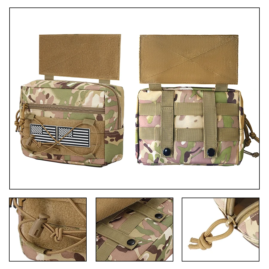 

Волшебная клейкая сумка-аксессуар для системы MOLLE с эластичной лентой внутри, износостойкая подвесная сумка с фиксированным креплением.