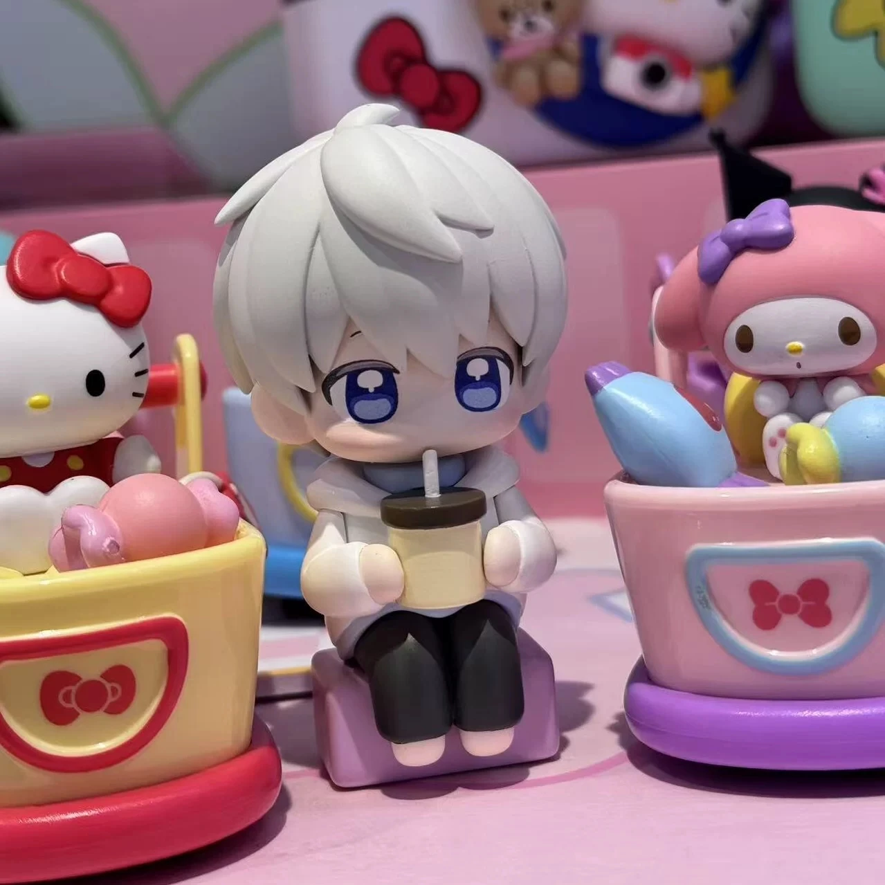 Love and Deepspace Cosplay Xavier Tun Tun Shen Milk Tea 8CM Cute chibi figurines Trendy Collectible Figures Ornamental Gifts