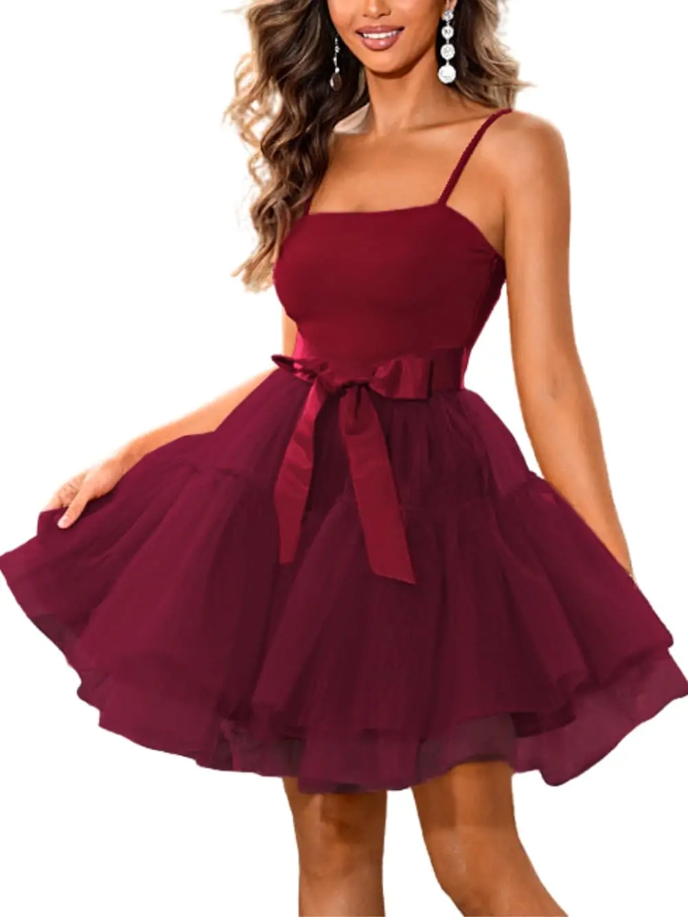 

2025Короткое шифоновое платье, женское полуформальное бальное платье на тонких бретелях, платье для дня рождения, коктейльное платье для школы