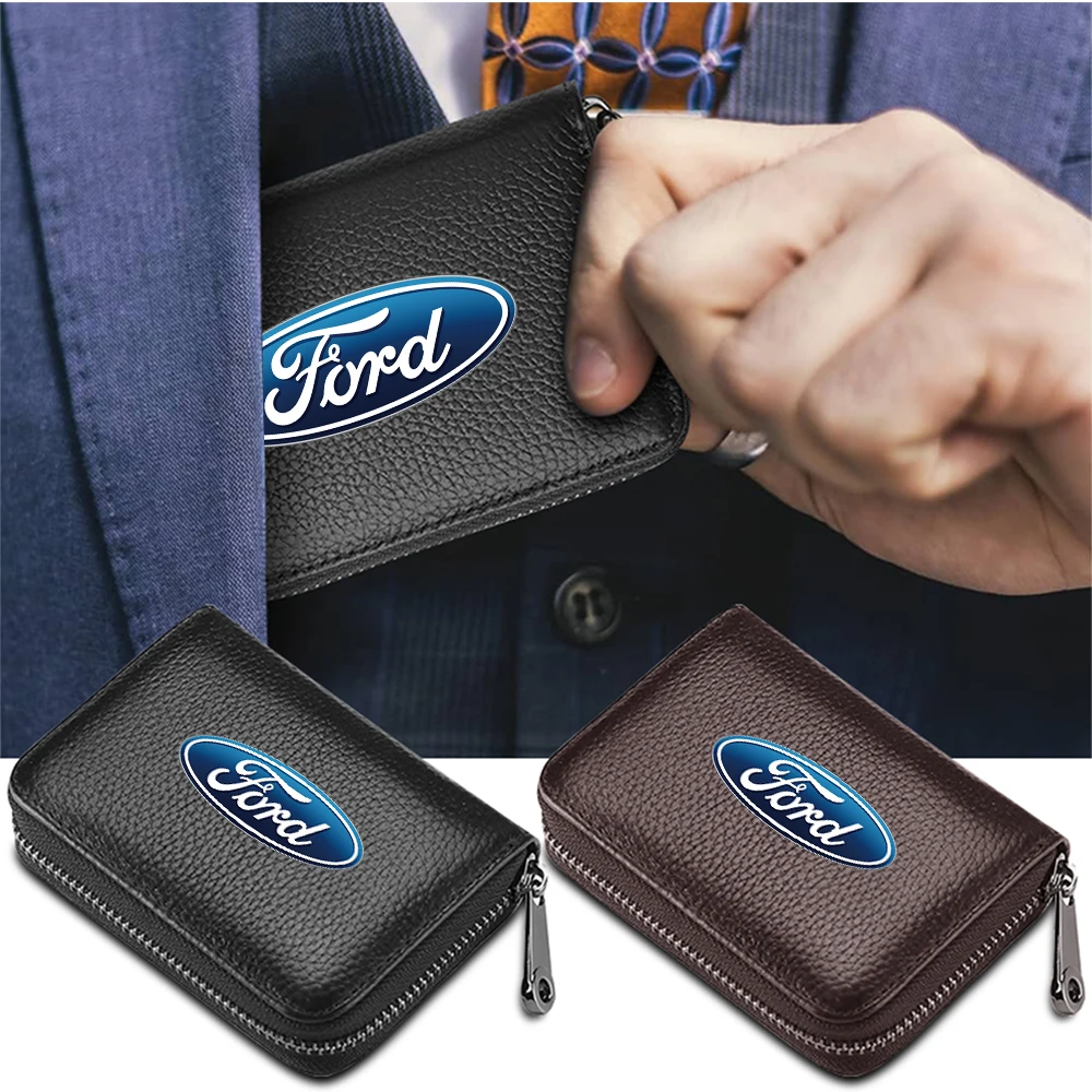 1pcs Car Wallet Driver license Credit Card Storage Case Car Organizes for Ford Focus 2 3 4 MK2 MK3 MK5 Fiesta MK7 Mondeo Fusion