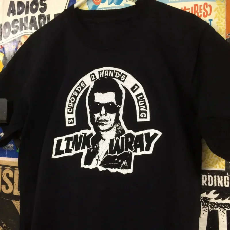 

Vtg Link Wray подарок для фанатов Тяжелая хлопковая черная полноразмерная футболка унисекс MM937 с длинным или коротким рукавом