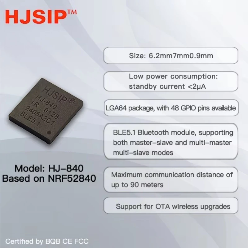 

Based on nRF52840 BLE 5.1 module with UART port, development board transparent transmission, built-in antenna, suitable for Inte