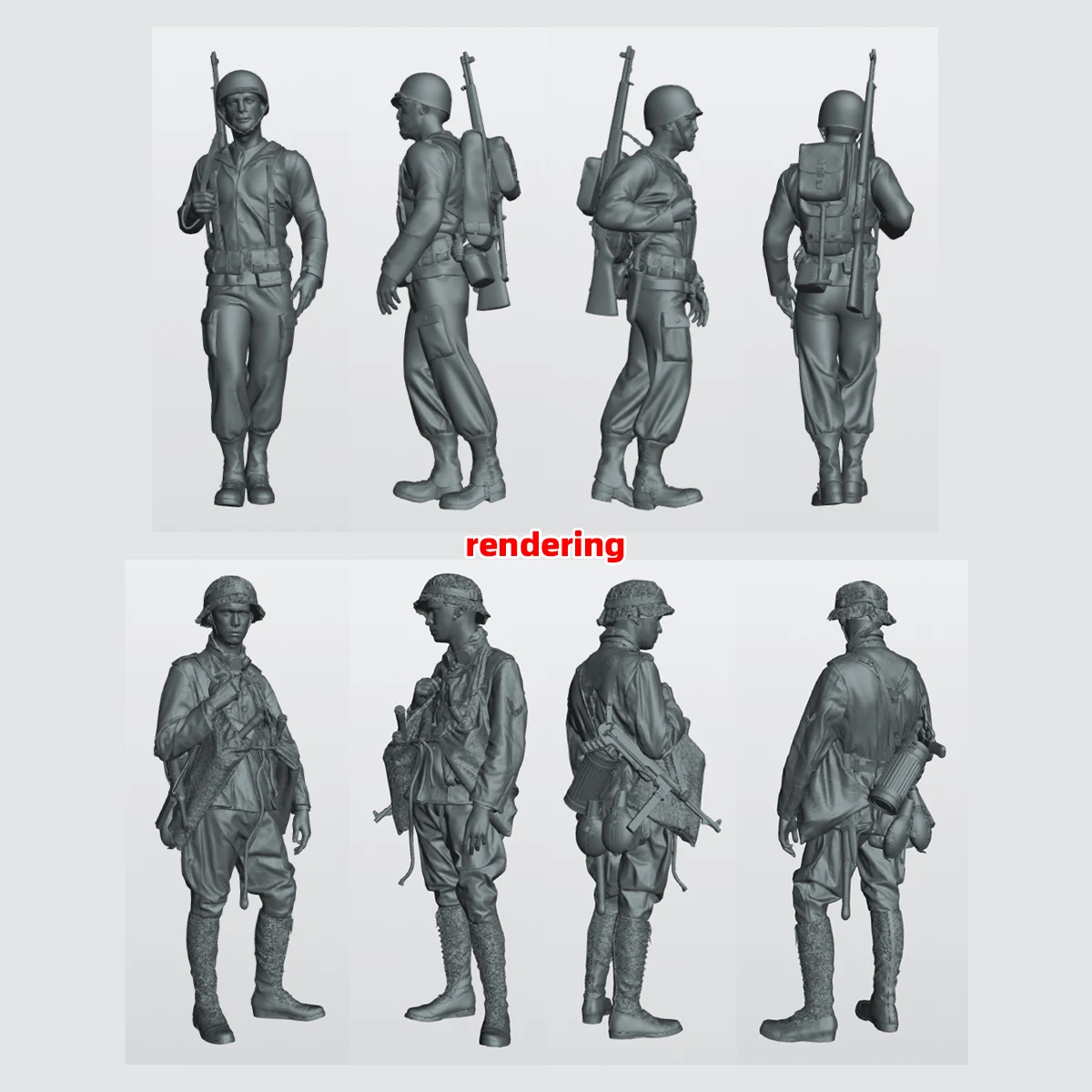 1/35 1/48 1/72 Miniatur-Modellbausatz, Soldatenfigur, Diorama, unbemaltes Harz, Soldat der US-Armee aus dem Zweiten Weltkrieg, militärische Minifigur – Detail 3