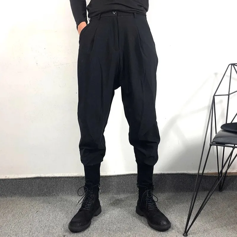 

Original autumn trendy men's dark style simple loose slightly loose workwear trousers Harajuku style versatile casual tapered tr