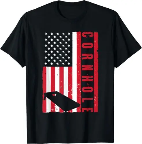  Cool Cornhole American Flag Corn Hole Player T-Shirt - MADE IN USA