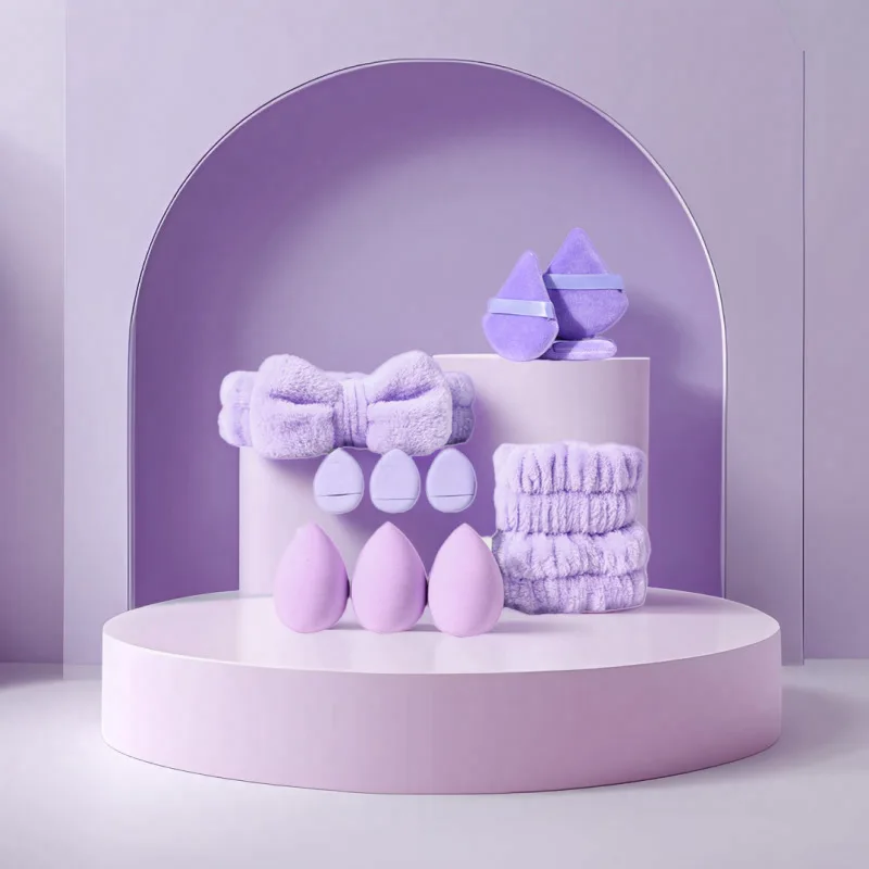 Ensemble combiné petit, moyen et grand, bouffantes de maquillage essentielles pour débutants, bandeau de Spa, bracelet, outils de maquillage, 12 pièces