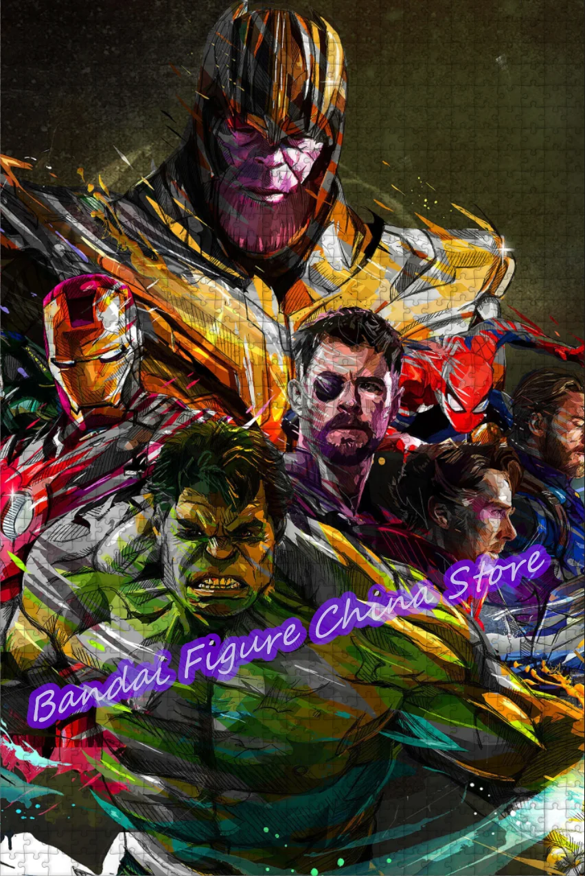 Disney Superhero Puzzle 108/200/300/500/1000 Pieces Thanos Iron Man Hulk Jigsaw Puzzles Diy Assembled Family Toys Gifts