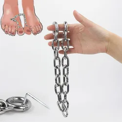 Stainless Steel Thumb Toes Cuffs Slave Shackle Manacle Slave Restraint Chain Bondage Adult Games Sex Toys for Men Women Couples