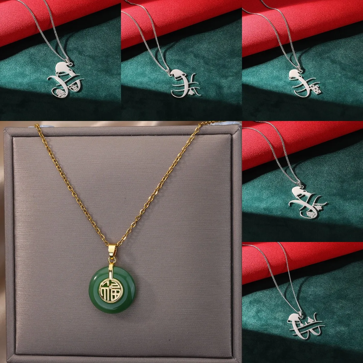 Platinfarbene 26-Buchstaben-Anhänger-Halskette, klassische Initialen-Halskette aus Edelstahl, personalisierter Hip-Hop-Schmuck, kostenloser Versand