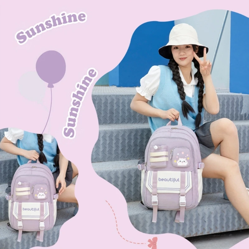 Spacious Student School Backpack Daypack Casual Rucksack Fashionable Book Bag for Girls