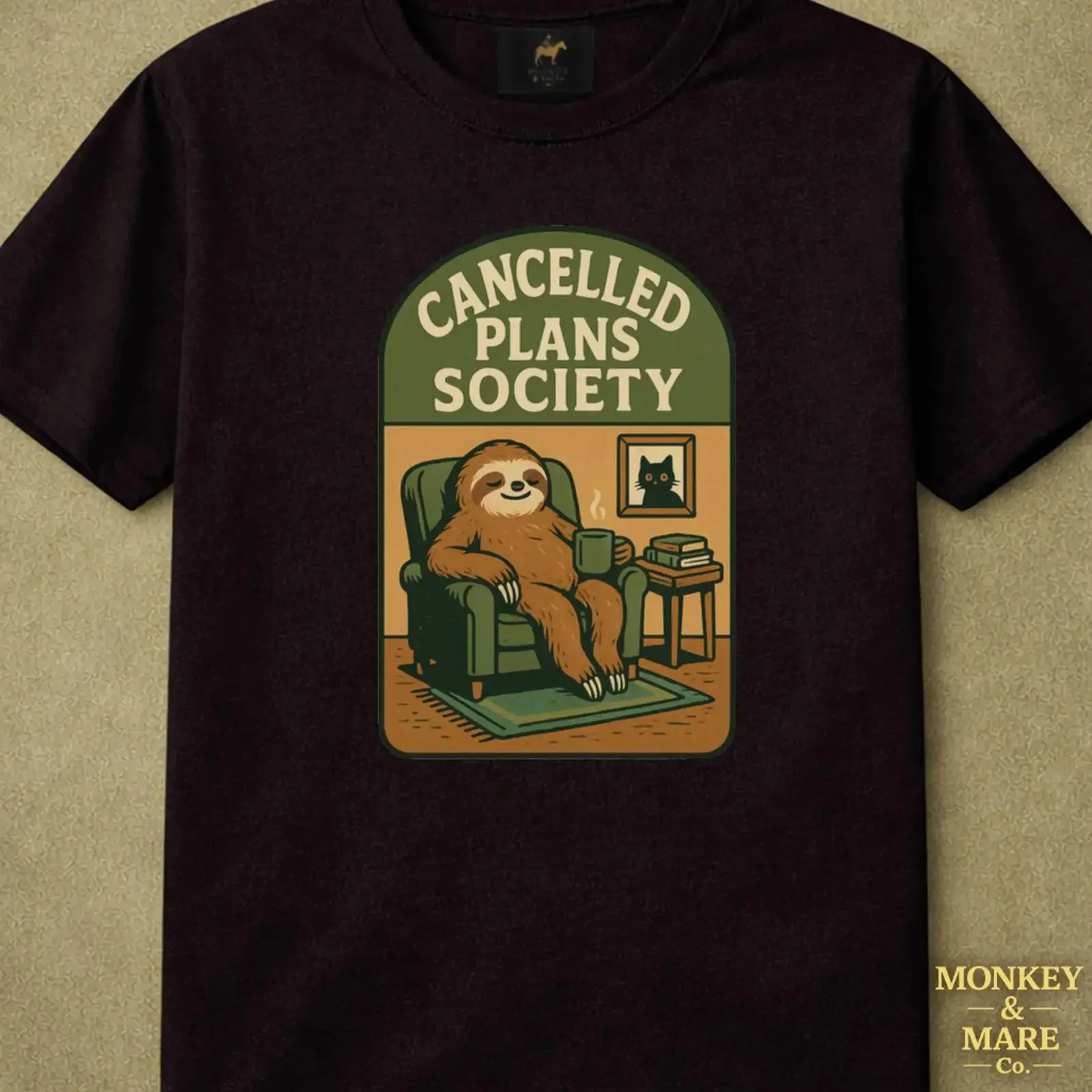 Cancelled Plans Society T Shirt Funny Sloth Introvert Cozy Homebody Humor Stay Home Club  vintage Washed graphic