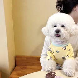 Yellow Unicorn Vest Teddy Bichon Winter Coat Small Dog Bottoming Shirt Warm Dog Clothes Animal Print Two Legged Clothes