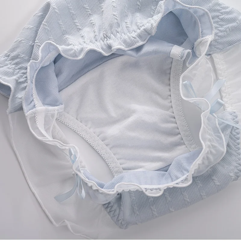 Sexy Male Female Pure Cotton Couple Set  Couple Pure Desire Panties Blue Love Lolita Underwear One Men And One Women view 6