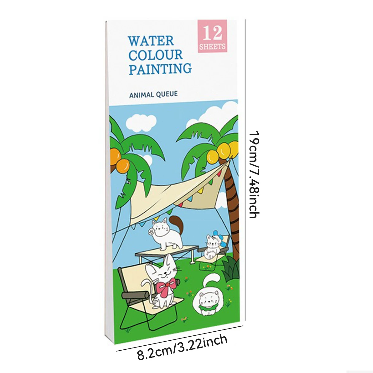 12Pages Coloring Book Portable Watercolor Painting Book Graffiti Picture Book Painting Drawing Toys For Children Gift Stationery