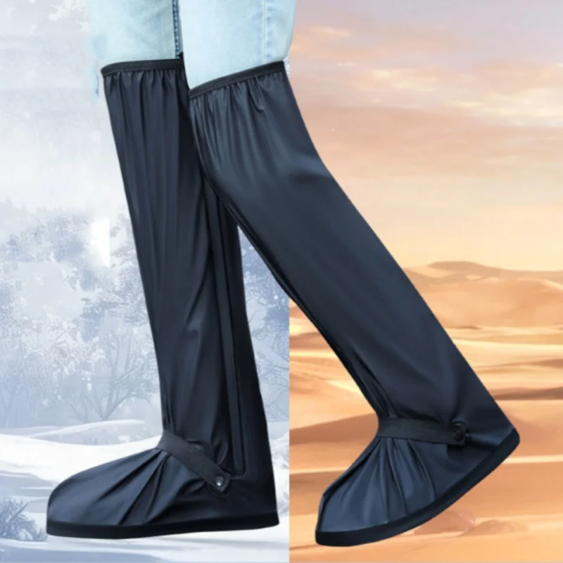 

High Tube Over Knee Waterproof Rain Boot Pants Shoes Cover Reusable Thicken Non-Slip Overshoes Rain Snow Shoes Pants Protectors