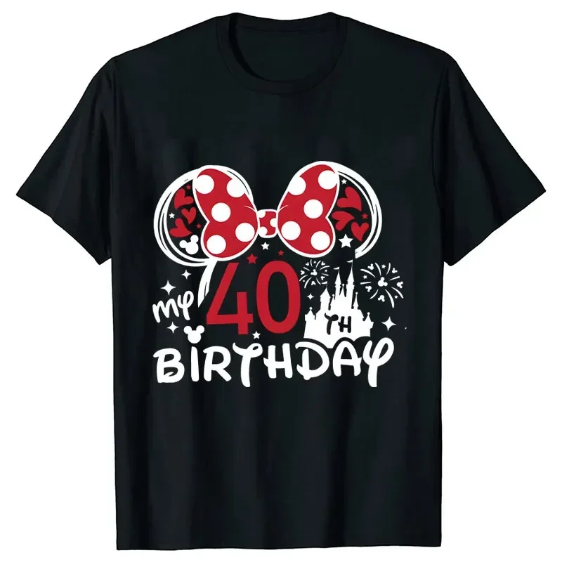 Happy Birthday Female Clothing My 40 Th Brithday T-shirt Y2k Funny Graphic Print Tops Short Sleeve Tees Aesthetic Streetwear