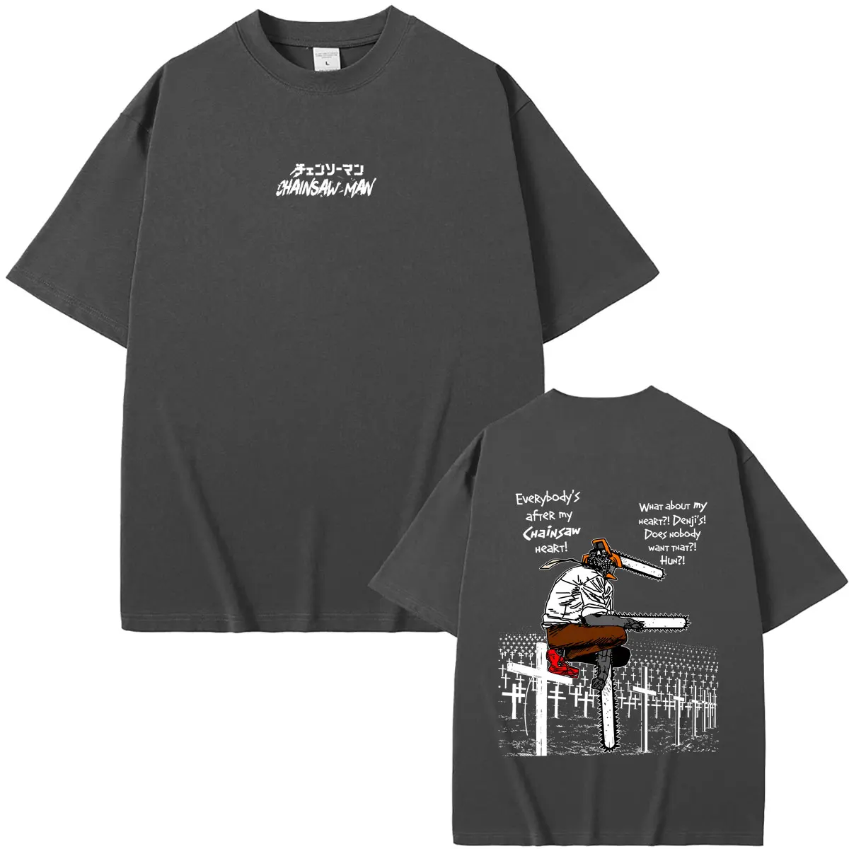 Anime Chainsaw Man T-shirt Cartoon Denji Pochita Funny Graphic T Shirts Men Women Manga Vintage Oversized Crewneck Tshirt Tops