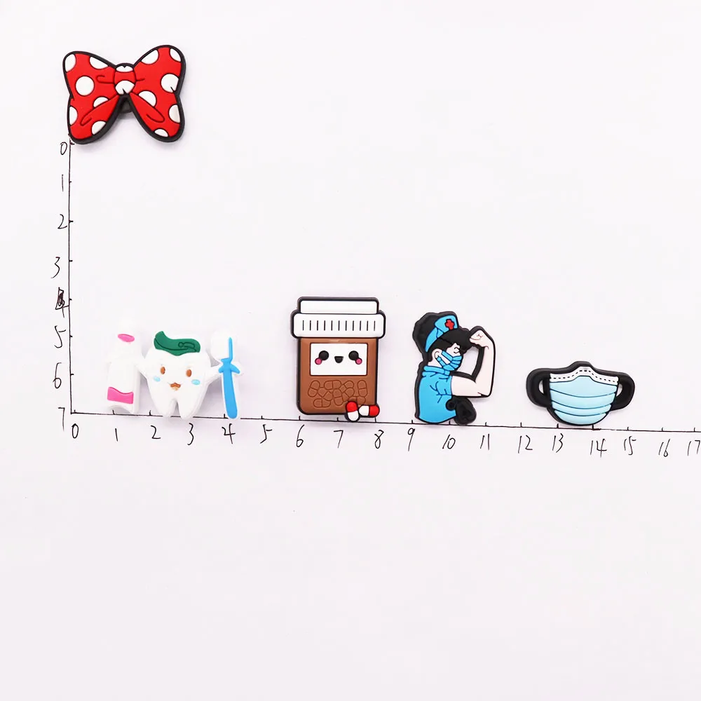 سلسلة أحذية المستشفيات الطبية البلاستيكية ، إكسسوارات مشبك ، طبيب ، ممرضة ، صنادل ، سحر صالح ، هدايا الأعياد للكبار ، 7-41 #5