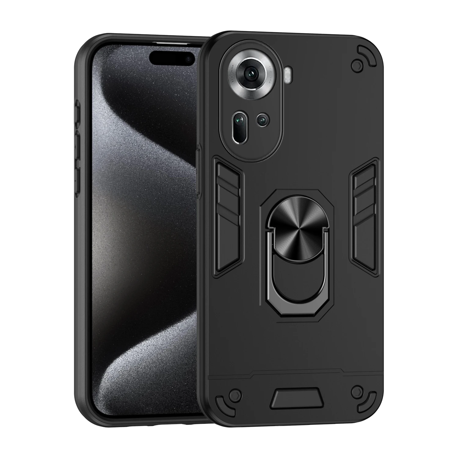 Magnetic Phone Holder Case for OPPO Reno 10 11 Pro 5G 8T Cases Luxury Protect Bumper Back Cover for OPPO Reno7 8 Lite