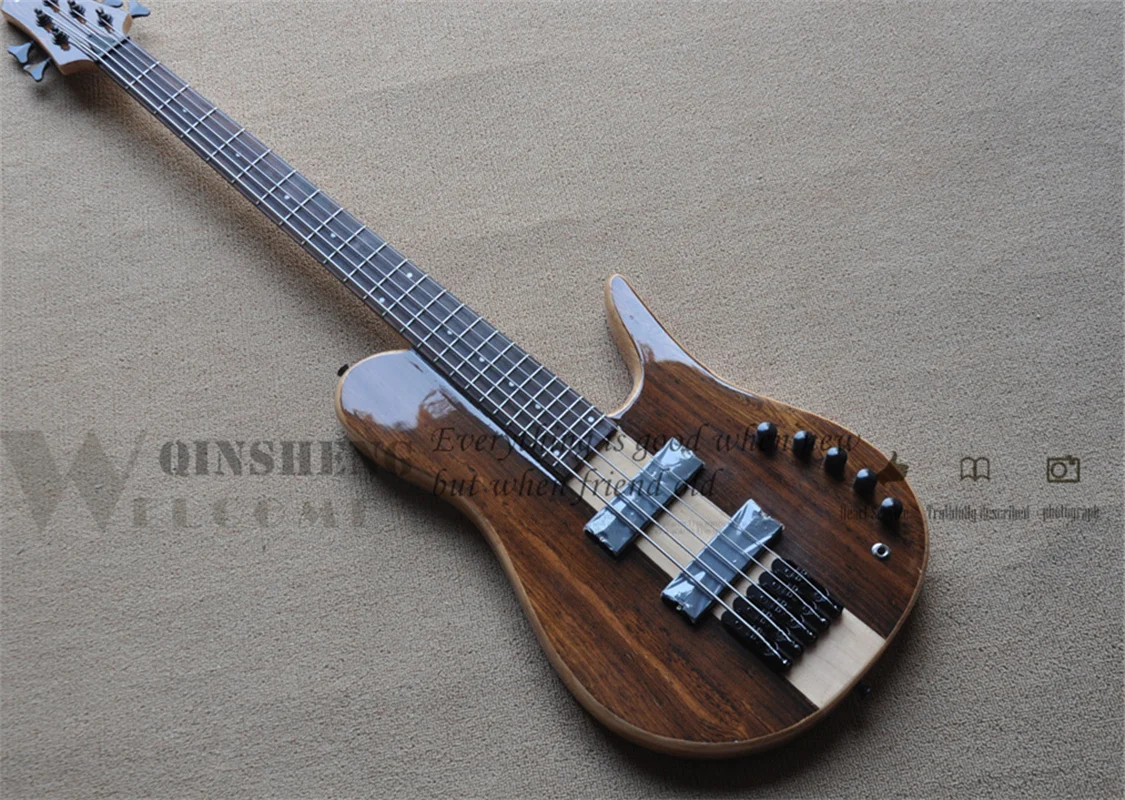 

5 Strings Electric Guitar Bass, Fod Bass, Maple Neck Through Mahogany Body,Active Battery,Rosewood Veneer