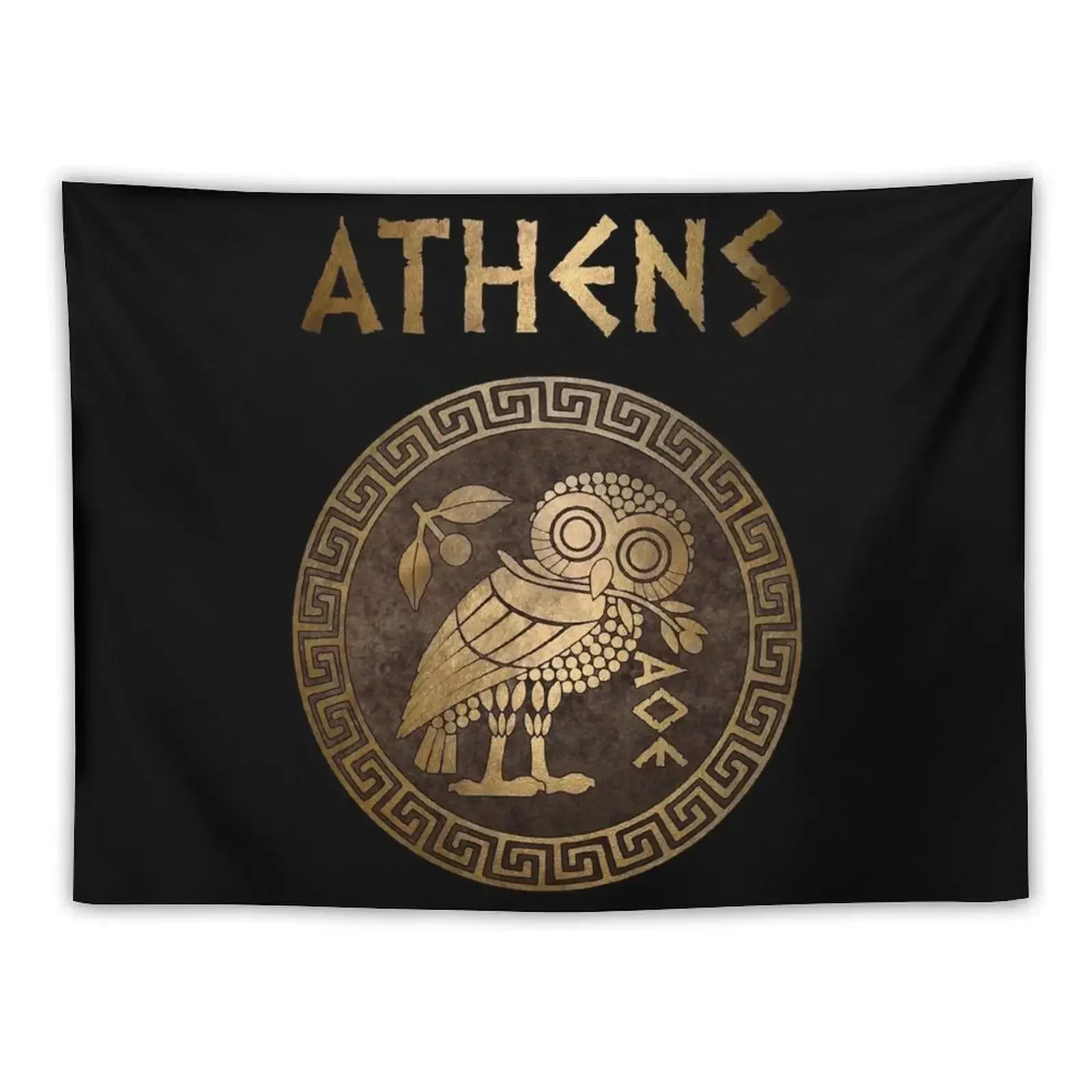 Athens Athenian Owl Symbol of Goddess Athena Tapestry Kawaii Room Decor Decorative Wall Tapestry