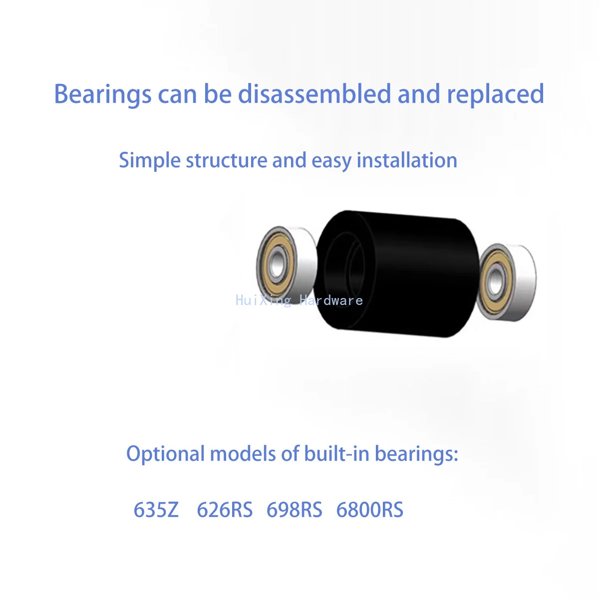 Rubber Coated Bearing Pulley/Wear-Resistant And Silent Roller/Bore Double Bearing /Pressure Wheel/Polyurethane 85A