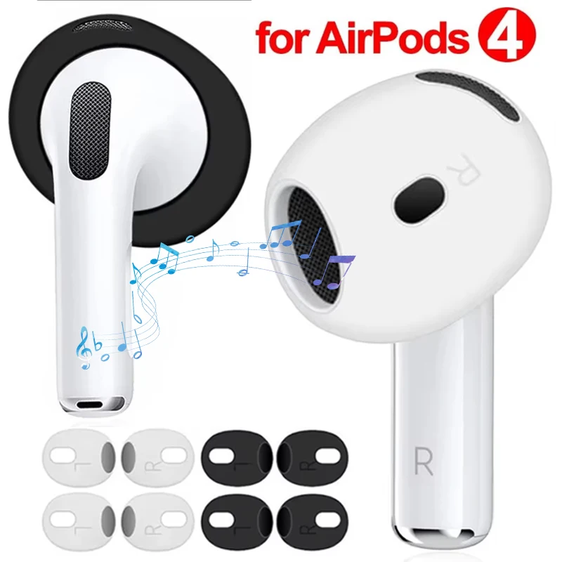 For AirPods 4 Soft Silicone Eartips Earbuds Ultra Thin Anti-slip Earphone Protective Sleeve for Apple AirPods 4th Gen Cover Skin