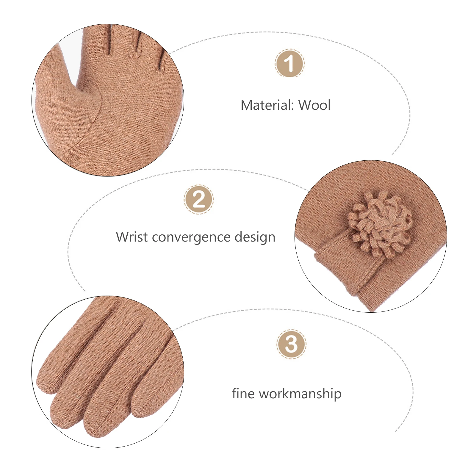 

1Pair Cashmere Warm Gloves Women Outdoor Windproof Skiing Touch Screen Fleece Lined Winter Gloves Skiing Supplies