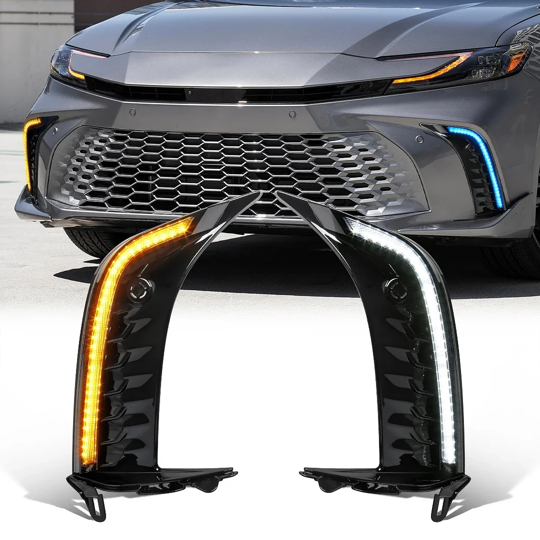 

Car LED Front Bumper Daytime Running Light DRL For Toyota Camry SE XSE 2024 2025 White Yellow Blue Driving Turn Signal Light 12V