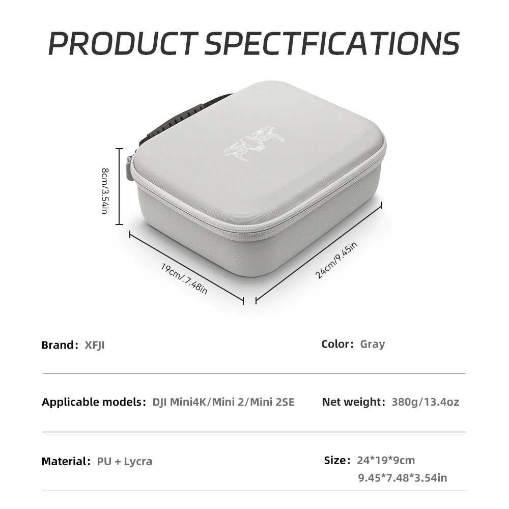 حقيبة حمل واقية من الجلد الصناعي مقاومة للسقوط من XFJI ، حقيبة تخزين ، حقيبة يد لـ DJI Mini 4K ، ملحقات تحكم لطائرتين بدون طيار