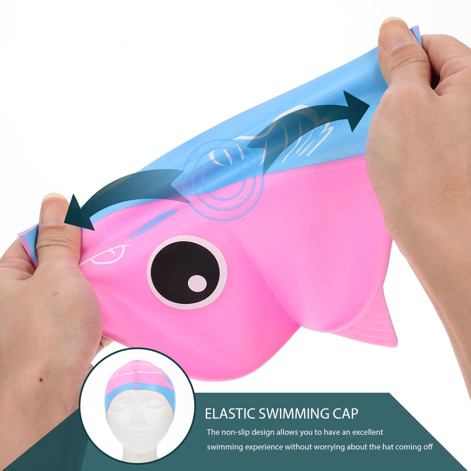 

Silicone Toddler Caps Lightweight Cartoon Baby Swim Stretch Hat Waterproof Flexible Swimcap for Kids Swim Stretch Hat