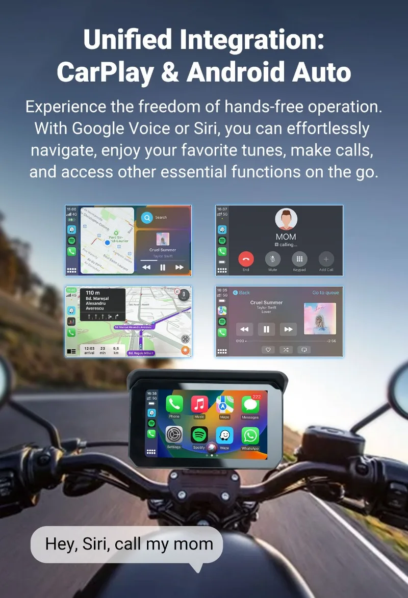 FOR Ottocast new C5 motorcycle locomotive carplay portable 5 inch wireless carplay