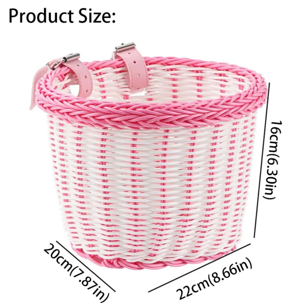 سلة دراجة مقاومة للماء منسوجة يدويًا بأشرطة جلدية قابلة للتعديل سلة تخزين الدراجة للتنقل اليومي مقاومة للماء #5