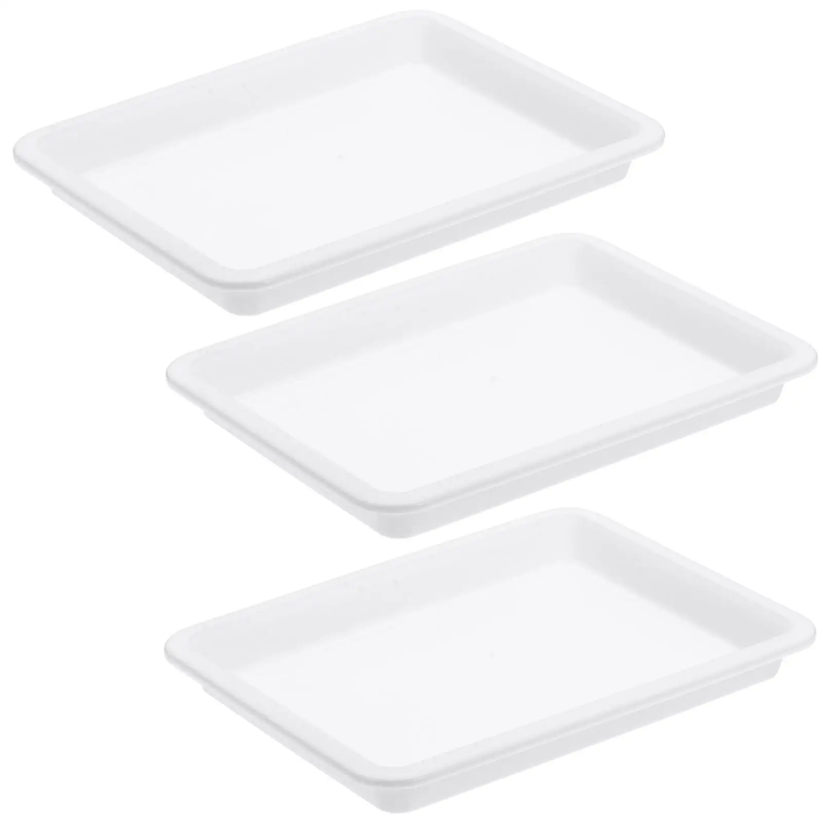 

3PCS Food Grade Plastic Trays A5 Size Durable PP Material Kids Experiment Painting Craft School Supplies