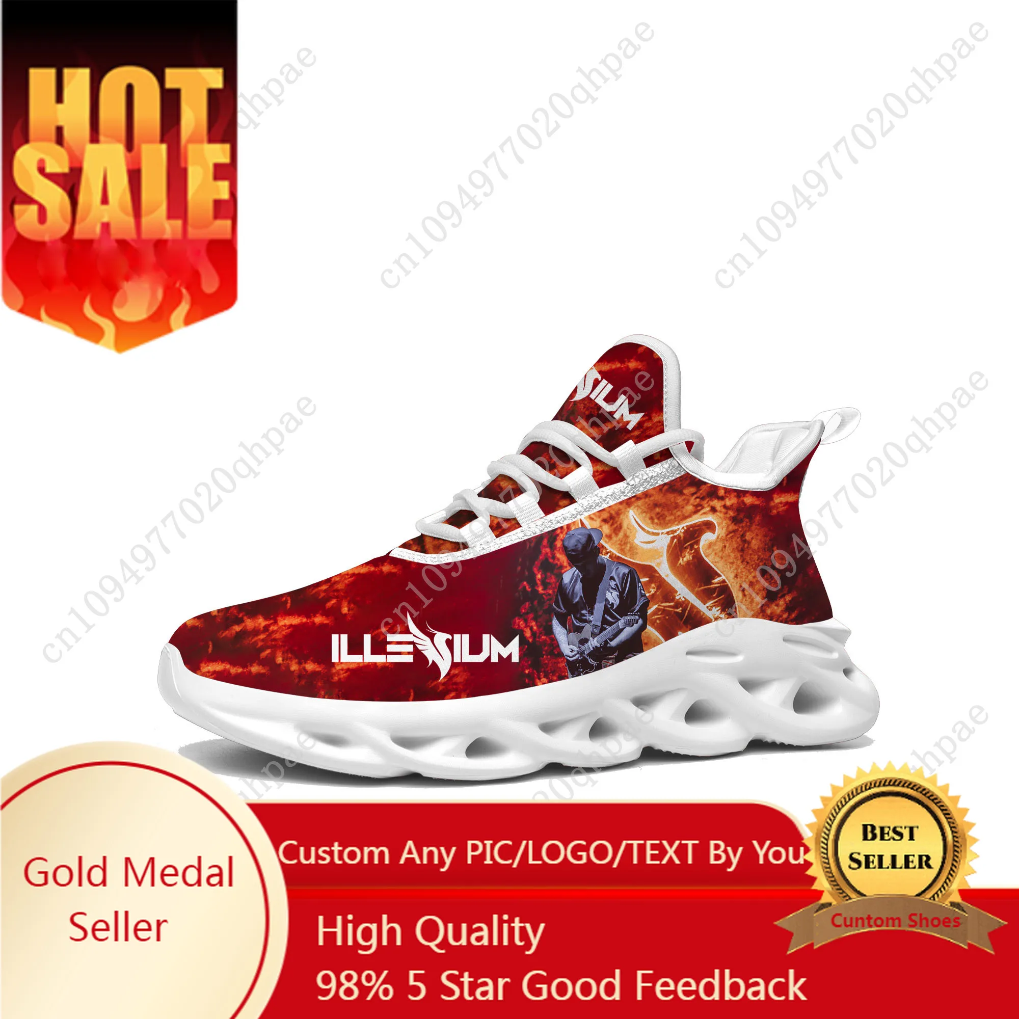 

Illenium кроссовки на плоской подошве, мужские и женские спортивные кроссовки, высококачественные кроссовки «сделай сам», сетчатая обувь на шнуровке, обувь на заказ